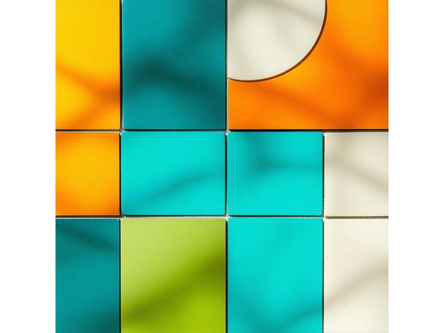 Abstract colorful collage of design highlight pieces